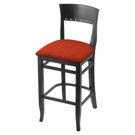 Holland Bar Stool Co 25" Counter Stool, Black Finish, Graph Poppy Seat 316025Blk021